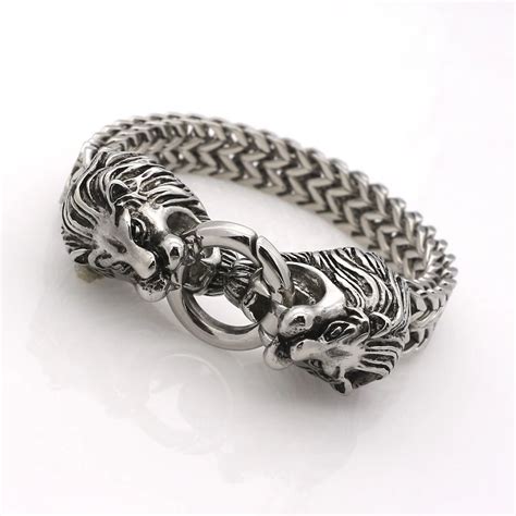 gucci mens lion bracelet|luxury silver bracelets for men.